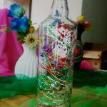 Hand-Printed Decor Bottle